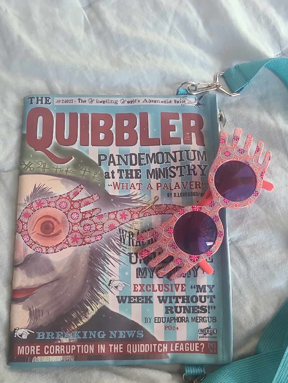 Harry Potter "The Quibbler" Crossbody Bag with Luna Lovegood Sunglasses